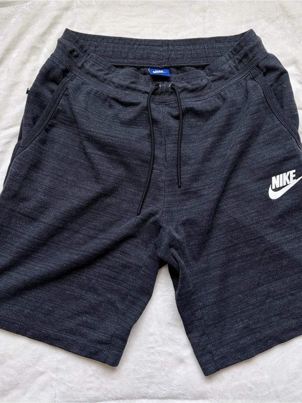Vintage Dark Gray Nike Men's Athletic Shorts with Drawstring